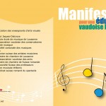 Dépliant «Manifeste pour une éducation musicale vaudoise». Tristan Boy de la Tour, graphiste Lausanne